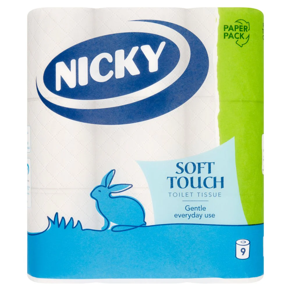 5 x Nicky Soft Touch Toilet Tissue 9 Rolls - Image 3