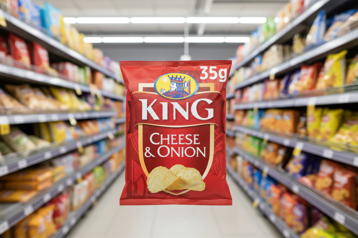 50 x King Cheese & Onion Flavour Potato Crisps 35G - Image 2