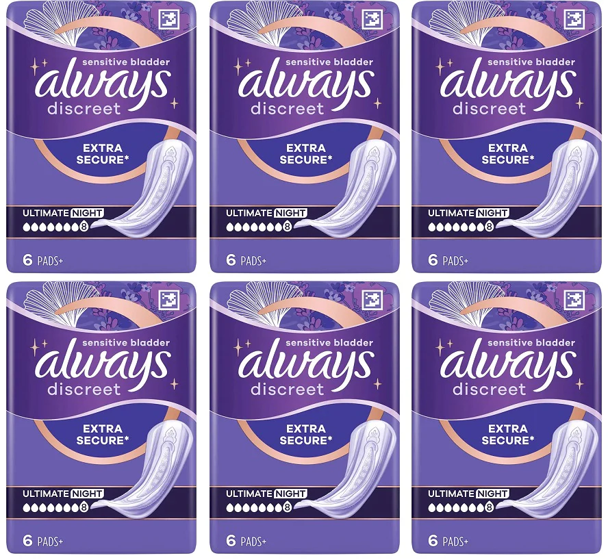6 x Always Discreet Ultimate Night Order - 6 PACK