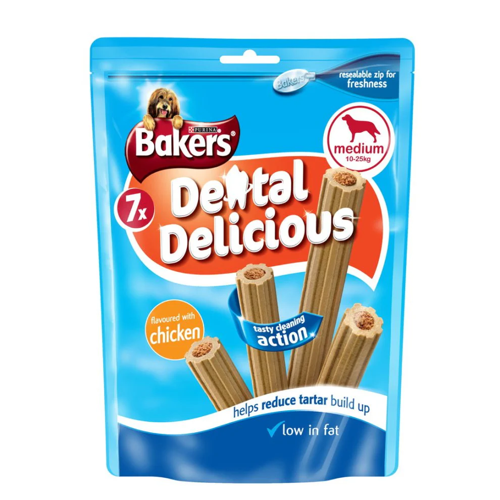 6 x Bakers Dental Delicious Med Dog Treat Chicken 200G - Image 3
