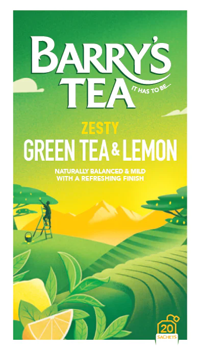 6 x Barrys Tea 20 Green Tea & Lemon String  30G - Image 3