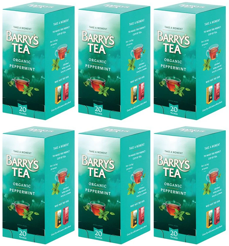6 x Barry's Tea 20 Organic Peppermint 30G