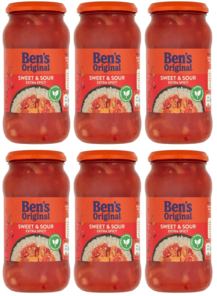 6 x Ben's Original Sweet & Sour Extra Spicy 450G