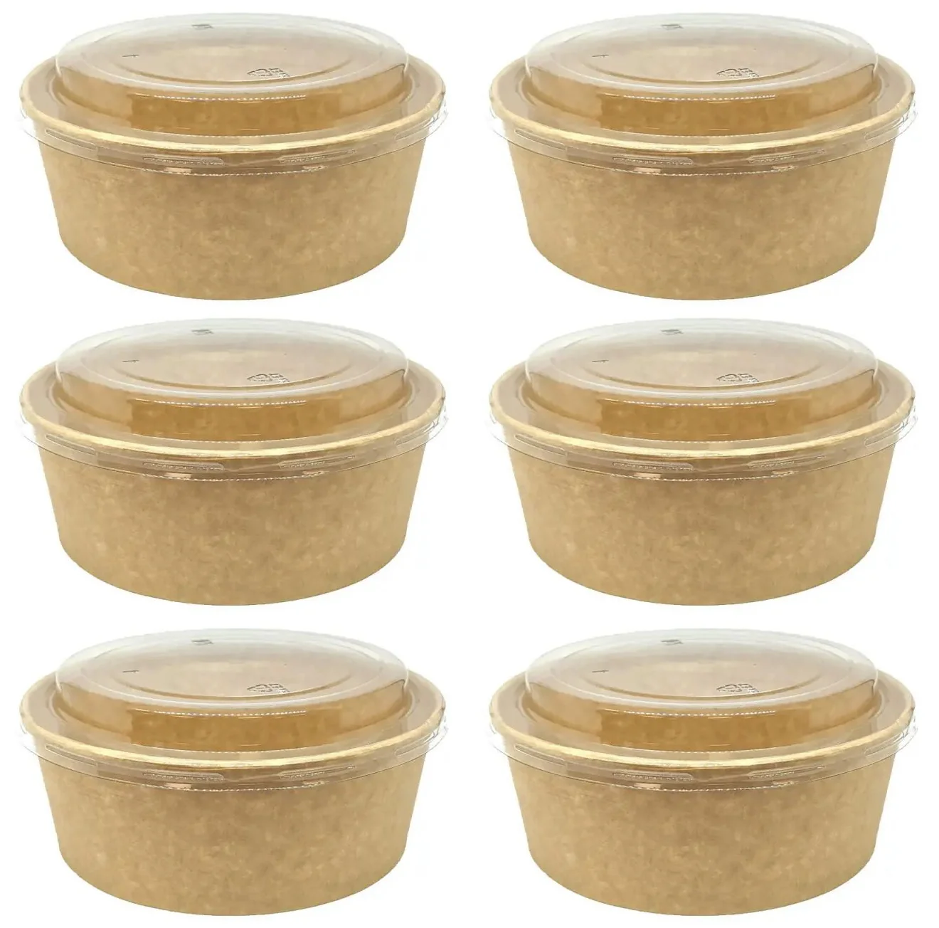 6 x Container Lid Pet For Squat Paper Bowl 50Pk X 6