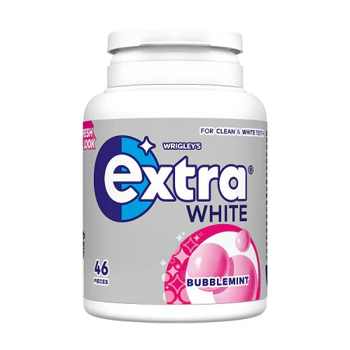 6 x Extra White Bubblemint Sugarfree Chewing Gum Bottle 46 Pieces - Image 3