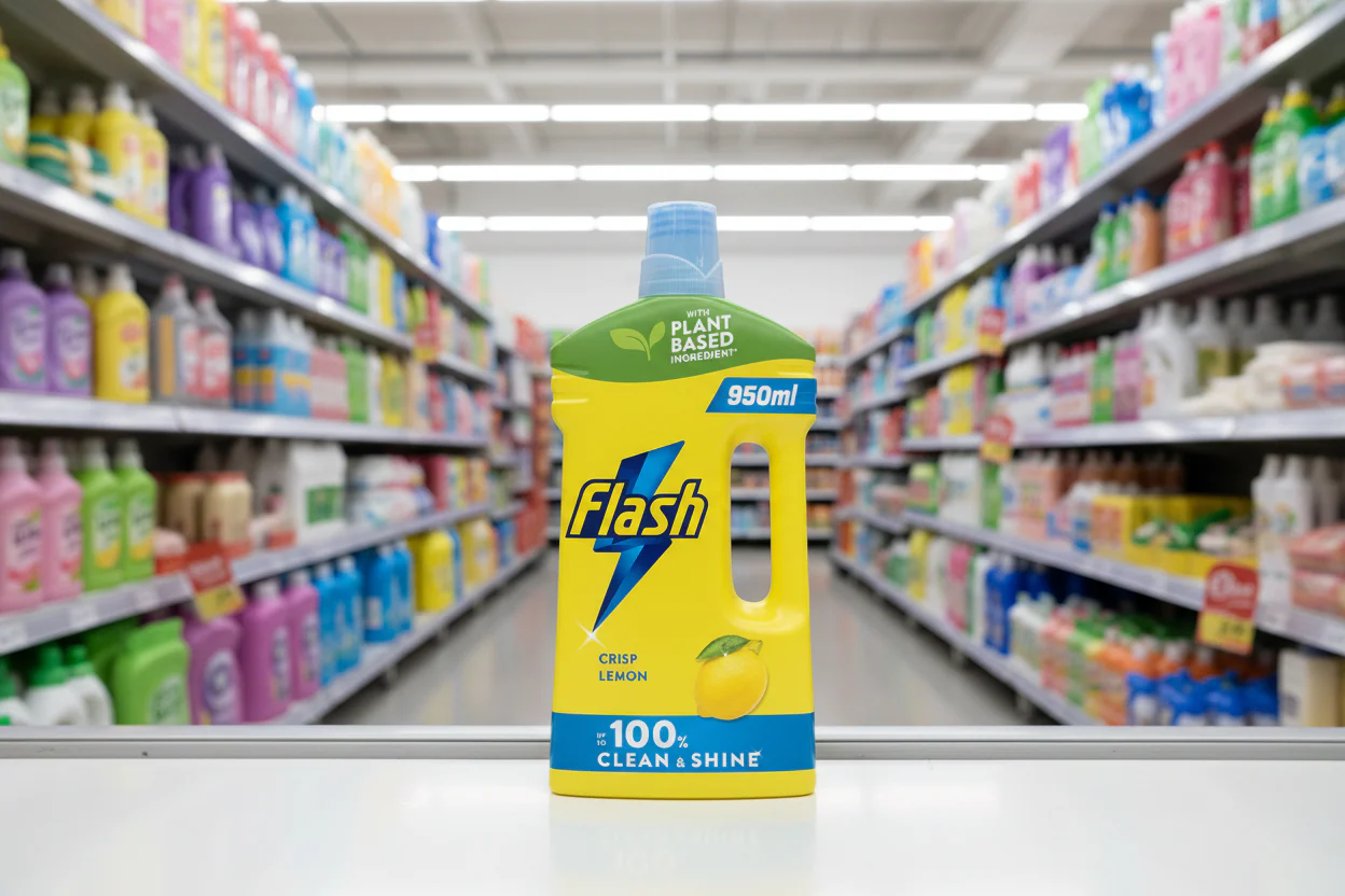 6 x Flash Multipurpose Floor Liquid Cleaner Crisp Lemon 950Ml - Image 2