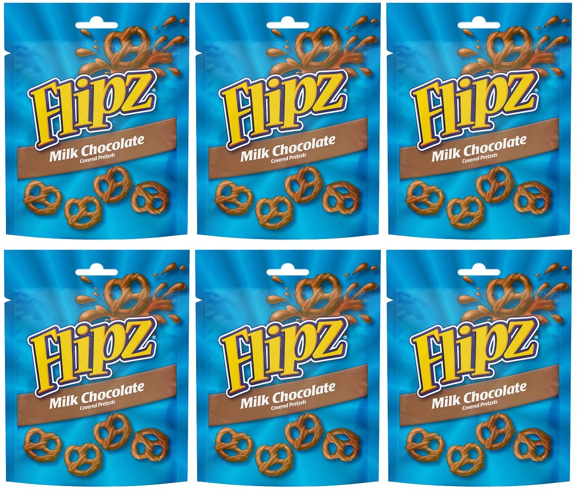 6 x Flipz Pretzels Milk Chocolate Snacks 90G