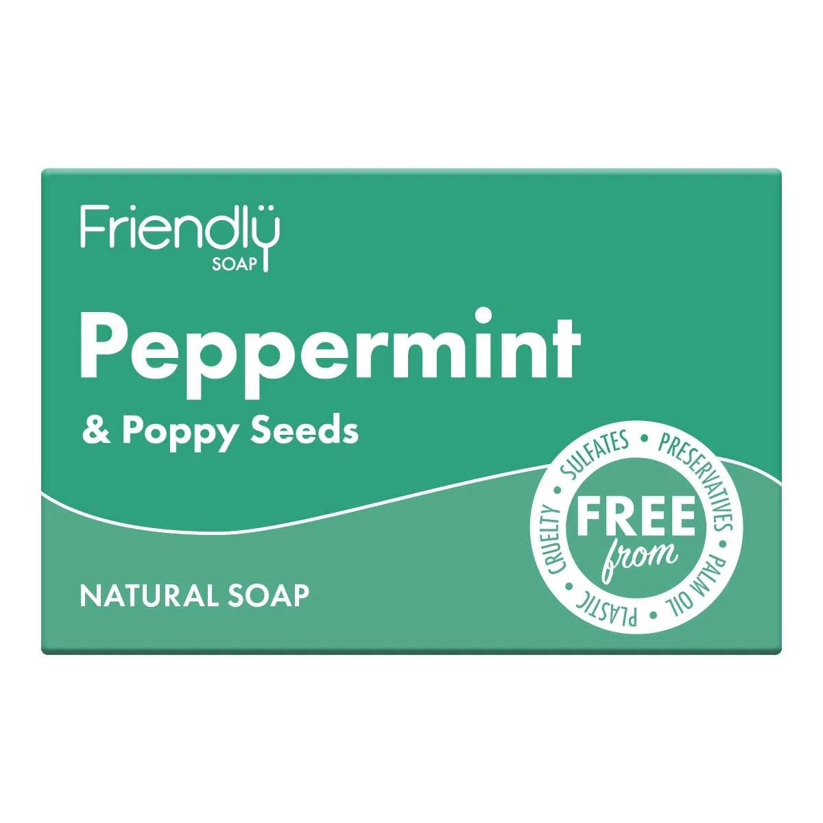 6 x Friendly Soap Peppermint & Poppy Seeds Soap - 95g