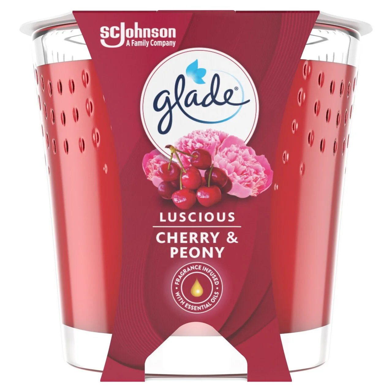 6 x Glade Scented Candle Air Freshener Luscious Cherry & Peony 129G - Image 3