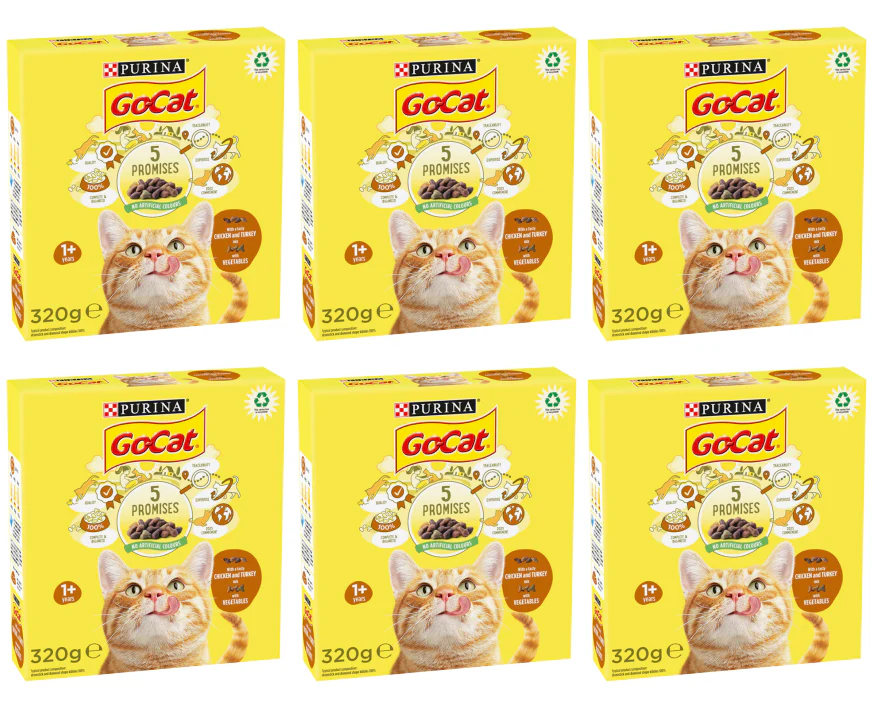 6 x Go Cat Turkey Chicken & Veg 320Gm
