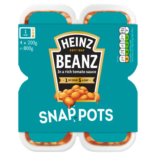 6 x Heinz Baked Beanz Snap Pots 4 X 200G - Image 3