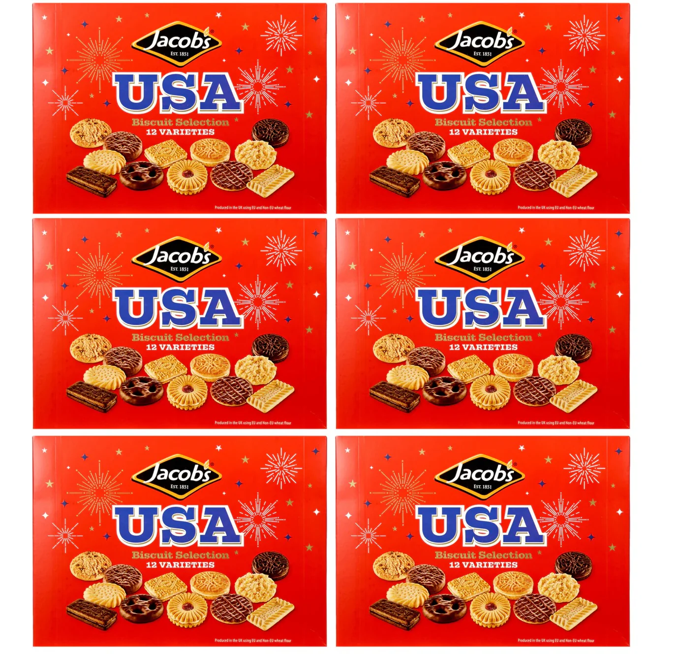 6 x Jacobs Usa 12 Varieties Biscuit Selection 800G