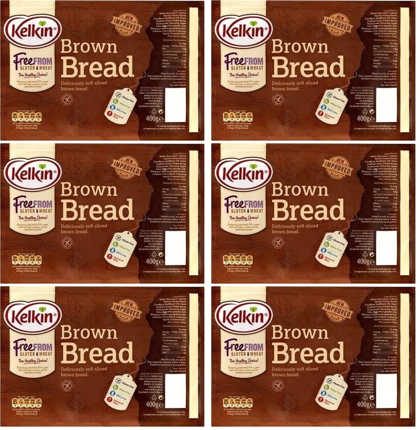 6 x Kelkin Gluten Free Brown Bread 400G