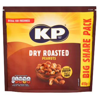 6 X Kp Dry Roasted Peanuts Big Share Pack 415GM - Image 3