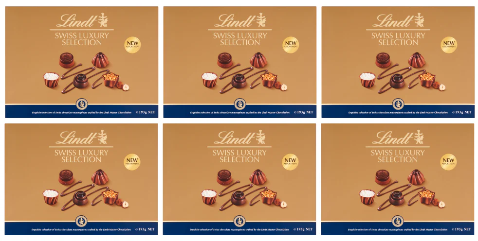 6 x Lindt Swiss Luxury Selection Chocolate Box - 193GM