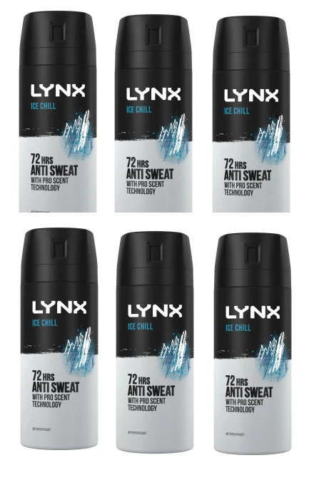 6 x Lynx Anti P Ice Chill 150Ml