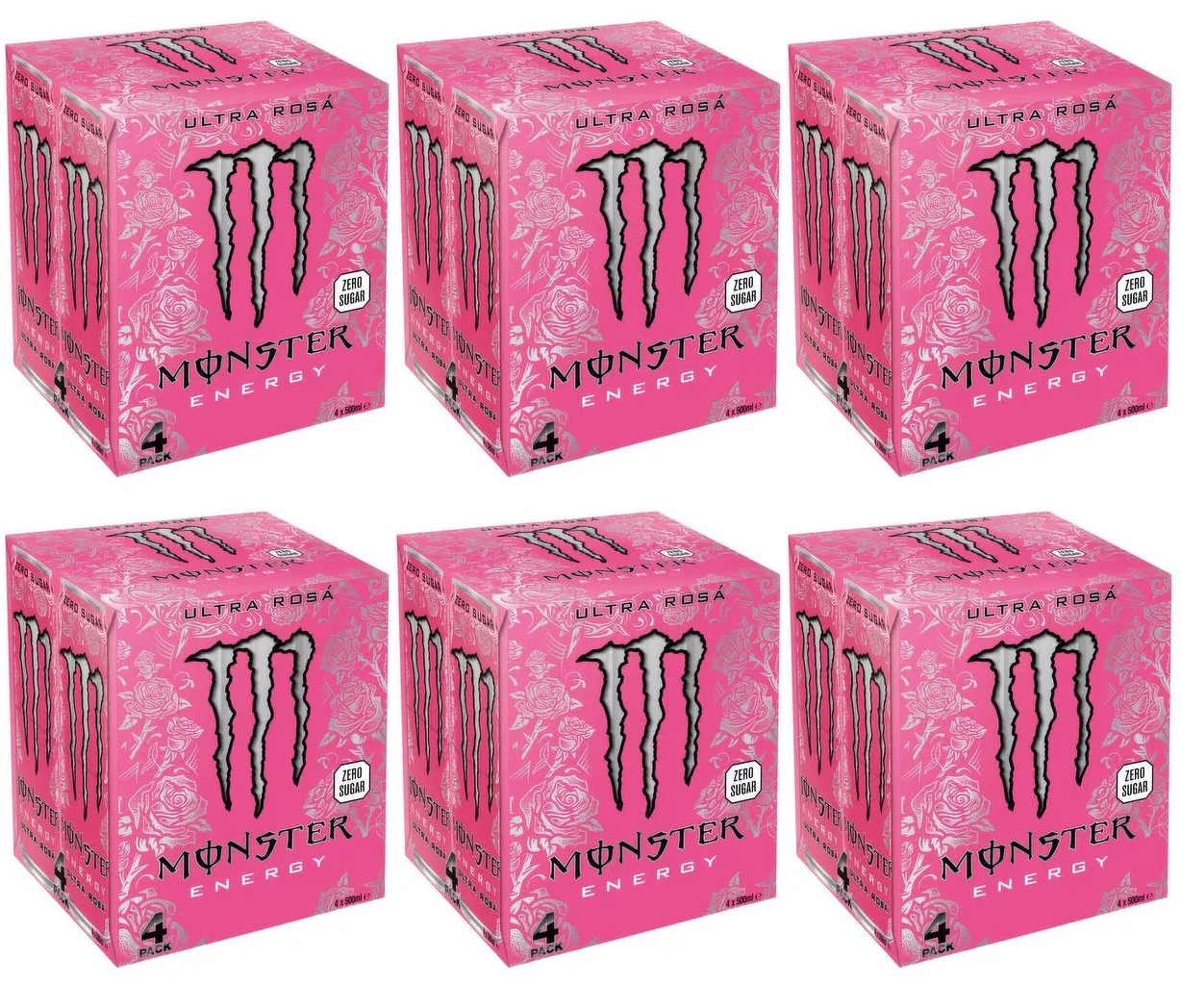 6 x Monster Energy Ultra Rosá Zero Sugar 4 X 500Ml
