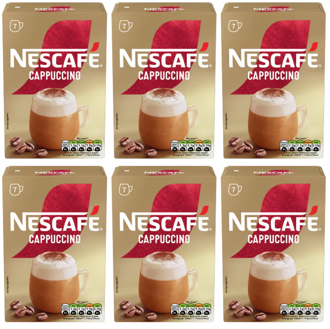 6 x Nescafe Cappuccino Frothy Coffee Sachets - 108