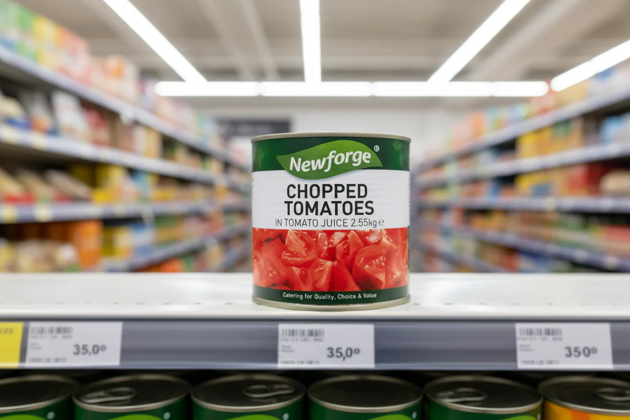 6 x Newforge Chopped Tomatoes In Tomato Juice 2.55Kg - Image 2
