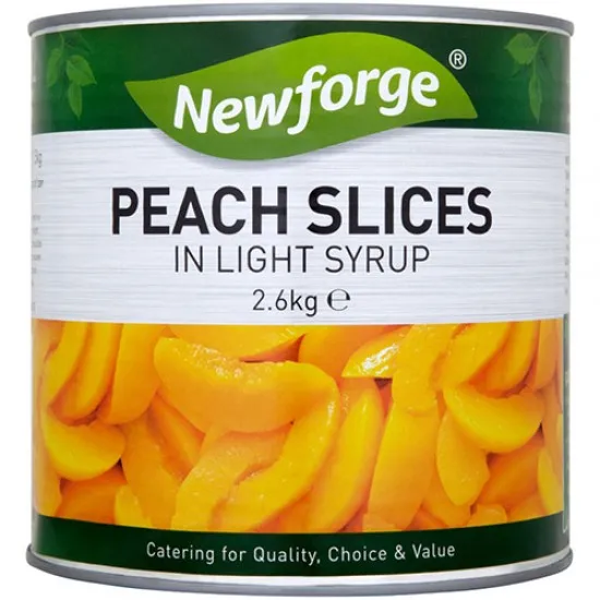 6 x Newforge Peach Slices In Light Syrup 2.6Kg - Image 2