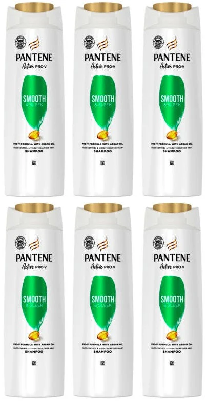 6 x Pantene Smooth & Silky Shampoo 400Ml