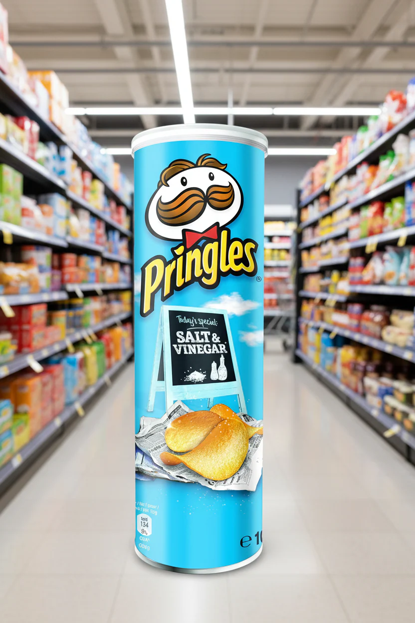 6 x Pringles Salt & Vinegar - 165GM - Image 2