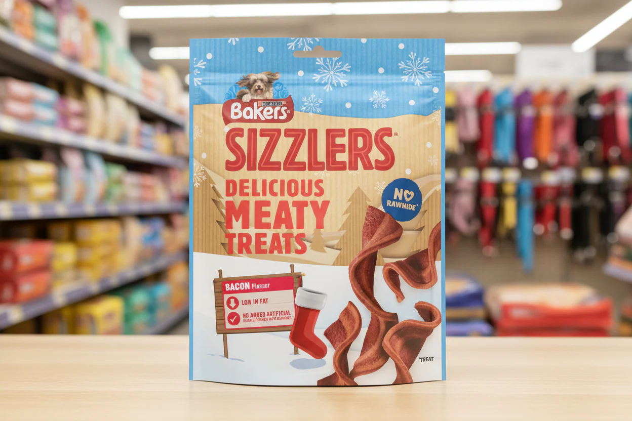 6 x Purina Bakers Sizzlers Bacon 90Gm - Image 2