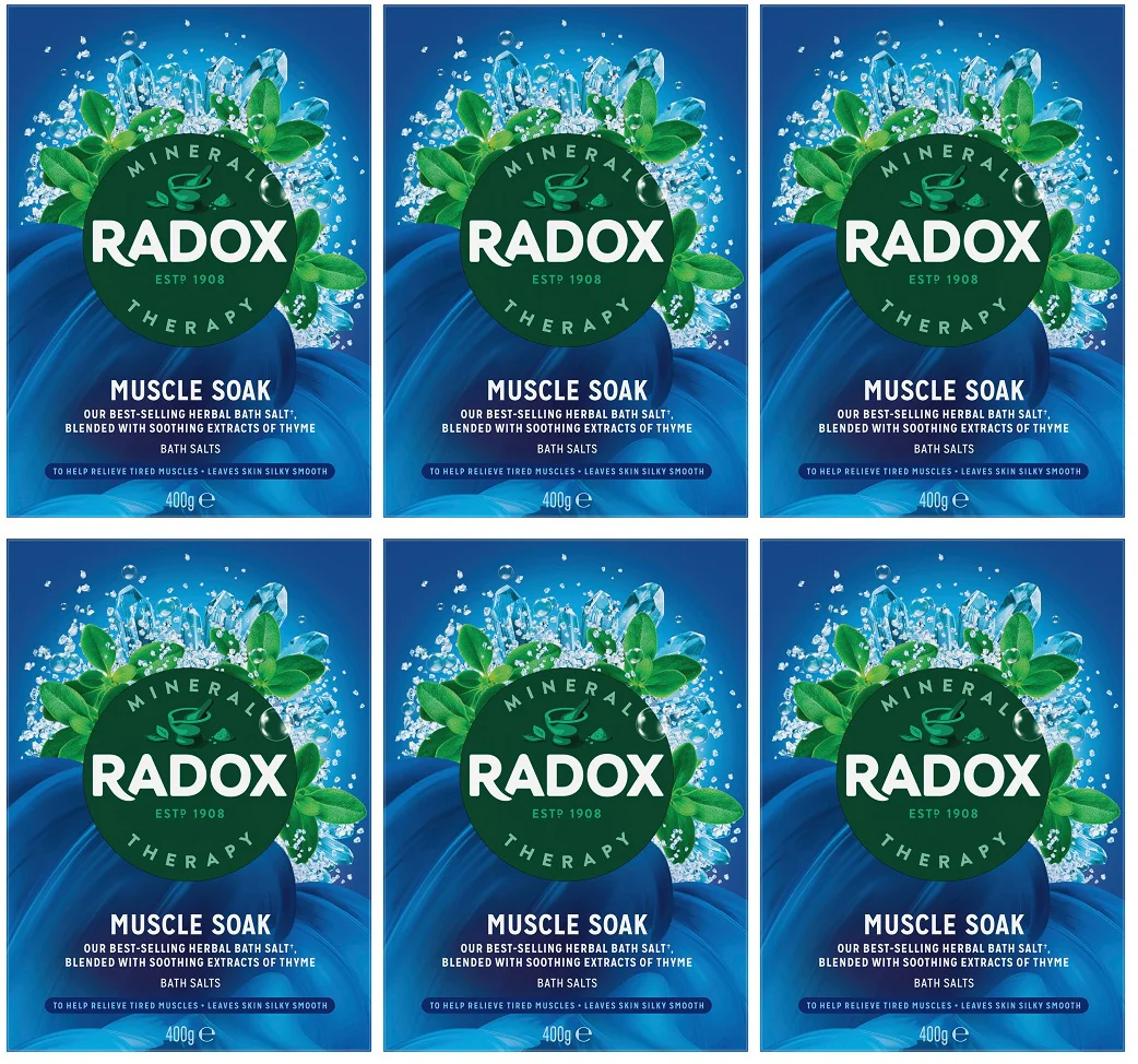 6 x Radox Mineral Therapy Bath Salts Muscle Soak 400 G