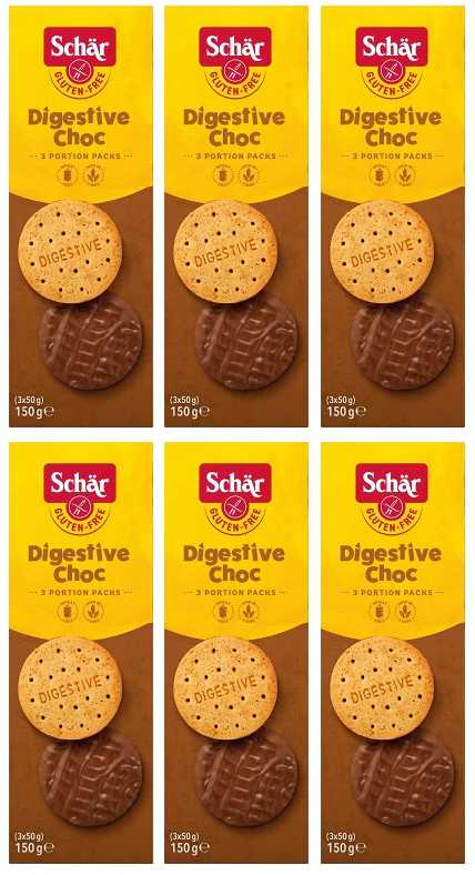 6 x Schär Digestive Choc 3 X 50G (150G)