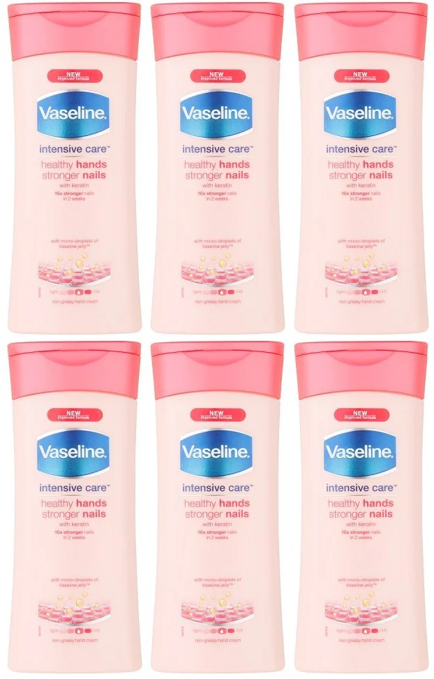 6 x Vaseline Healthy Hands Stronger Nails Hand Cream 200 Ml