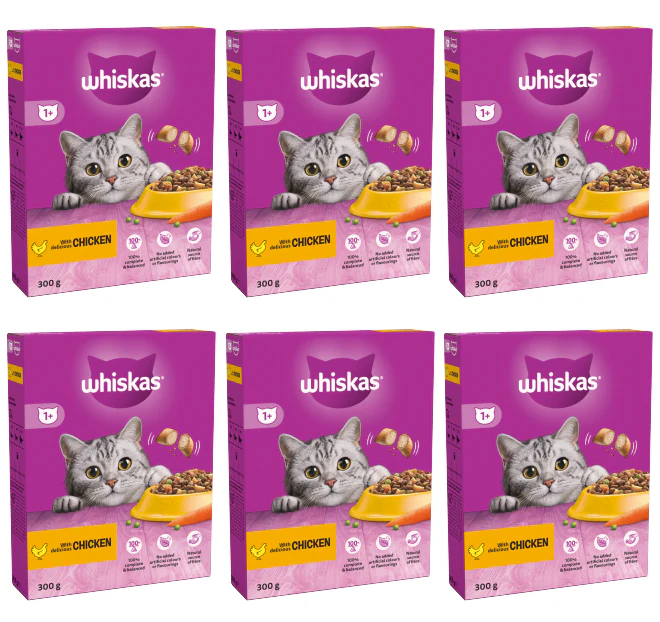 6 x Whiskas Cat 1+ Complete Chicken - 300Gm