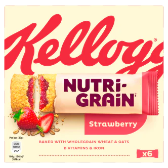 7 X Kellogg's Nutri-grain Strawberry Snack Bars 6X37G - Image 2