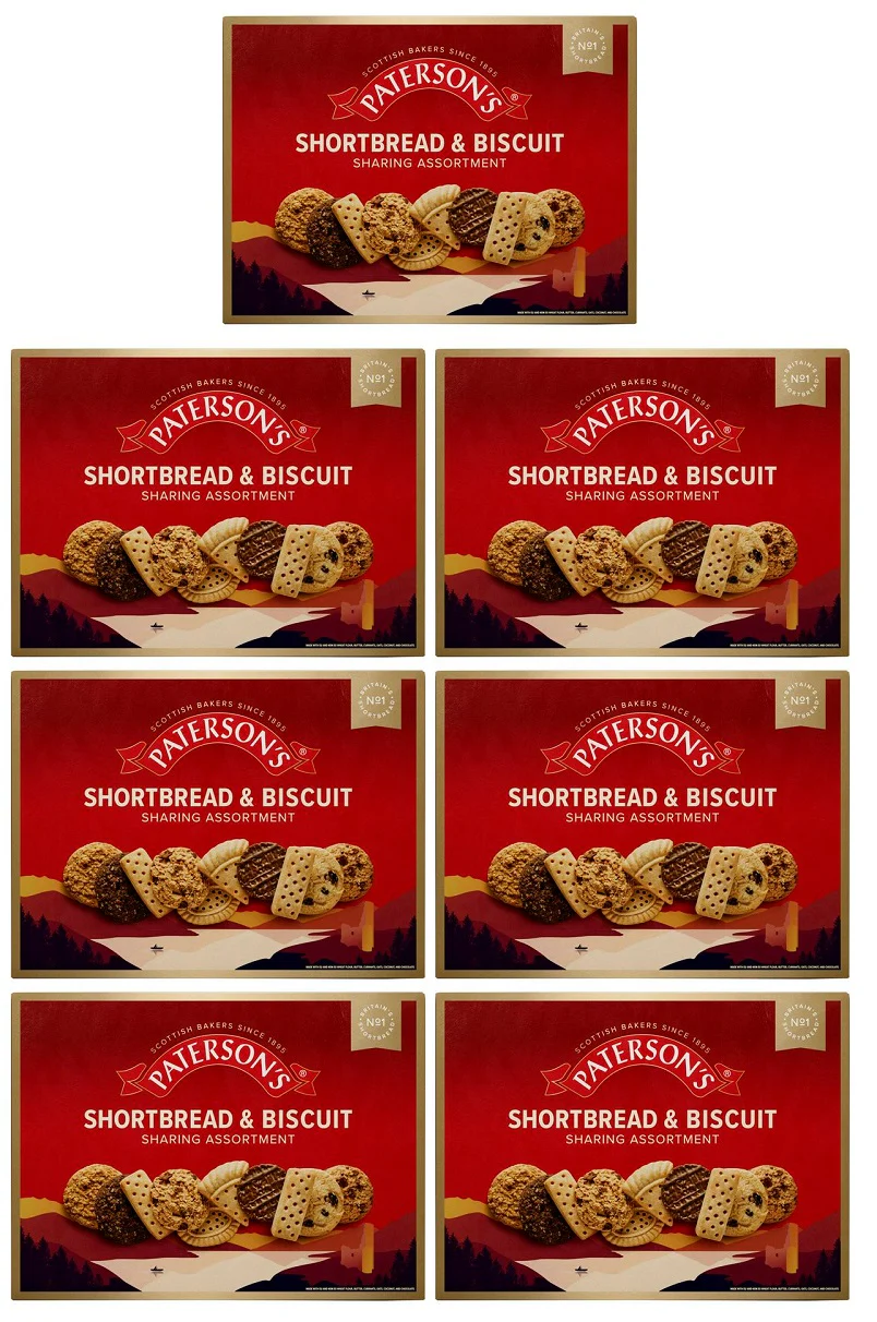 7 X Patersons Shortbread & Biscuit Assortment Carton 400GM