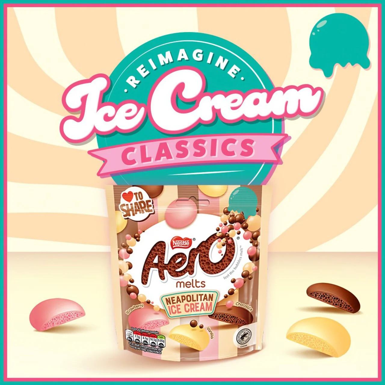 8 x Aero Melts Neapolitan Ice Cream 86G - Image 3