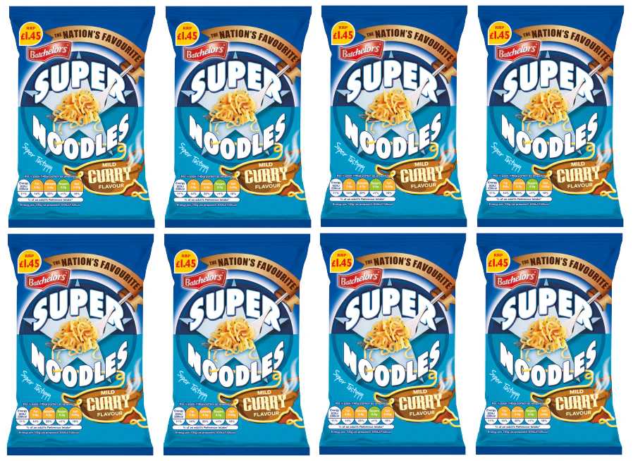8 x Batchelors Super Noodles Mild Curry 90GM