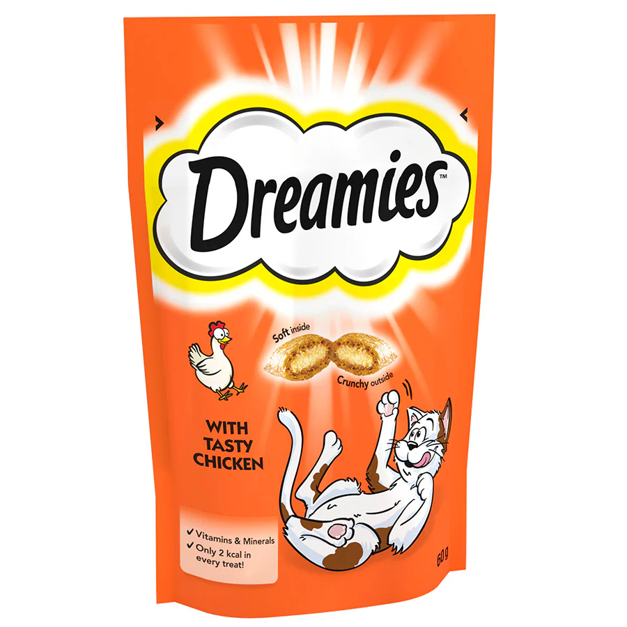 8 x Dreamies Cat Treat Biscuits With Chicken 60G - Image 3