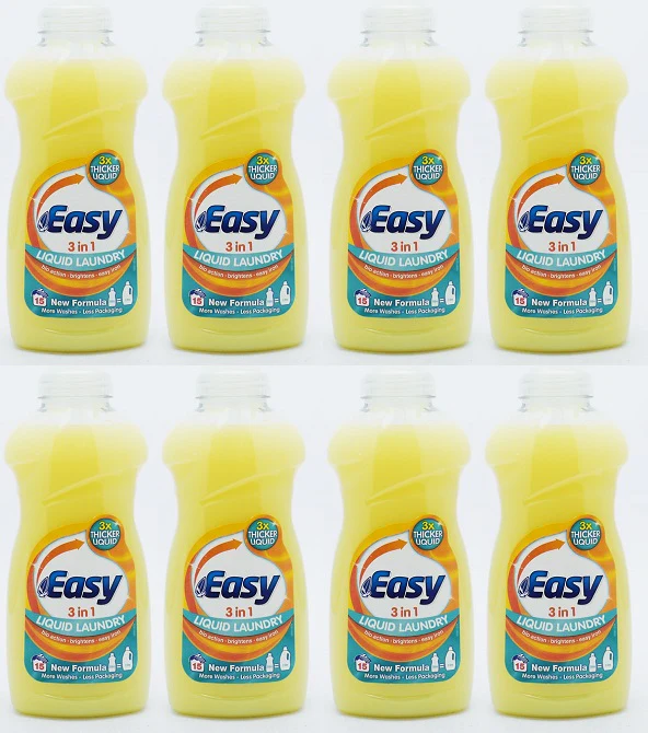 8 x Easy Liquid Laundry 3 In 1 - 750ML
