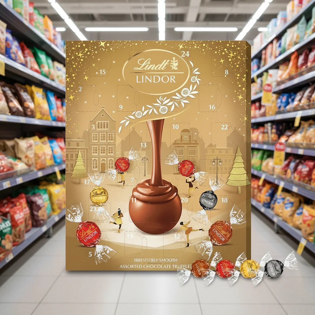 8 x Lindt Assorted Gold Advent Calendar - 233GM - Image 2