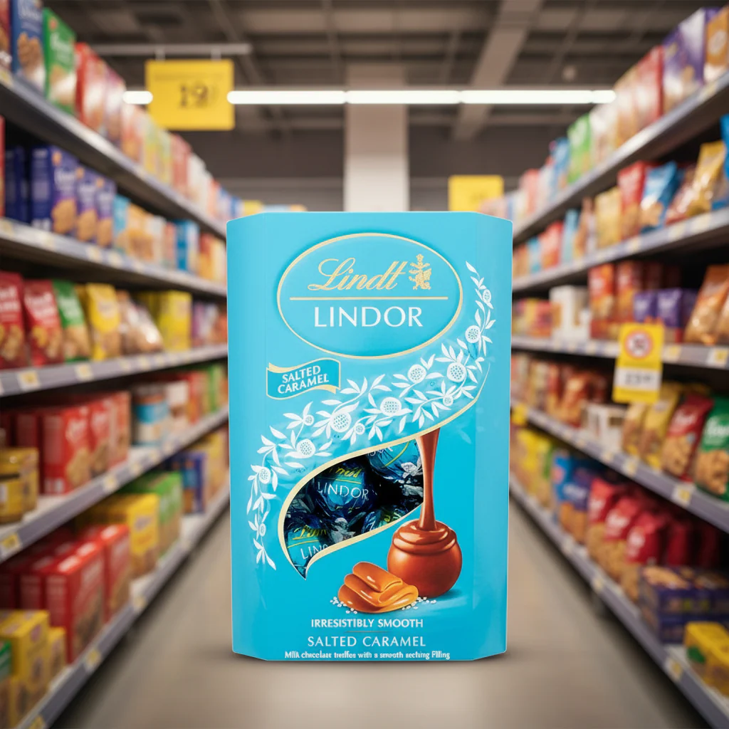 8 x Lindt Lindor Salted Caramel Truffles Box Cornet - 200Gm - Image 2