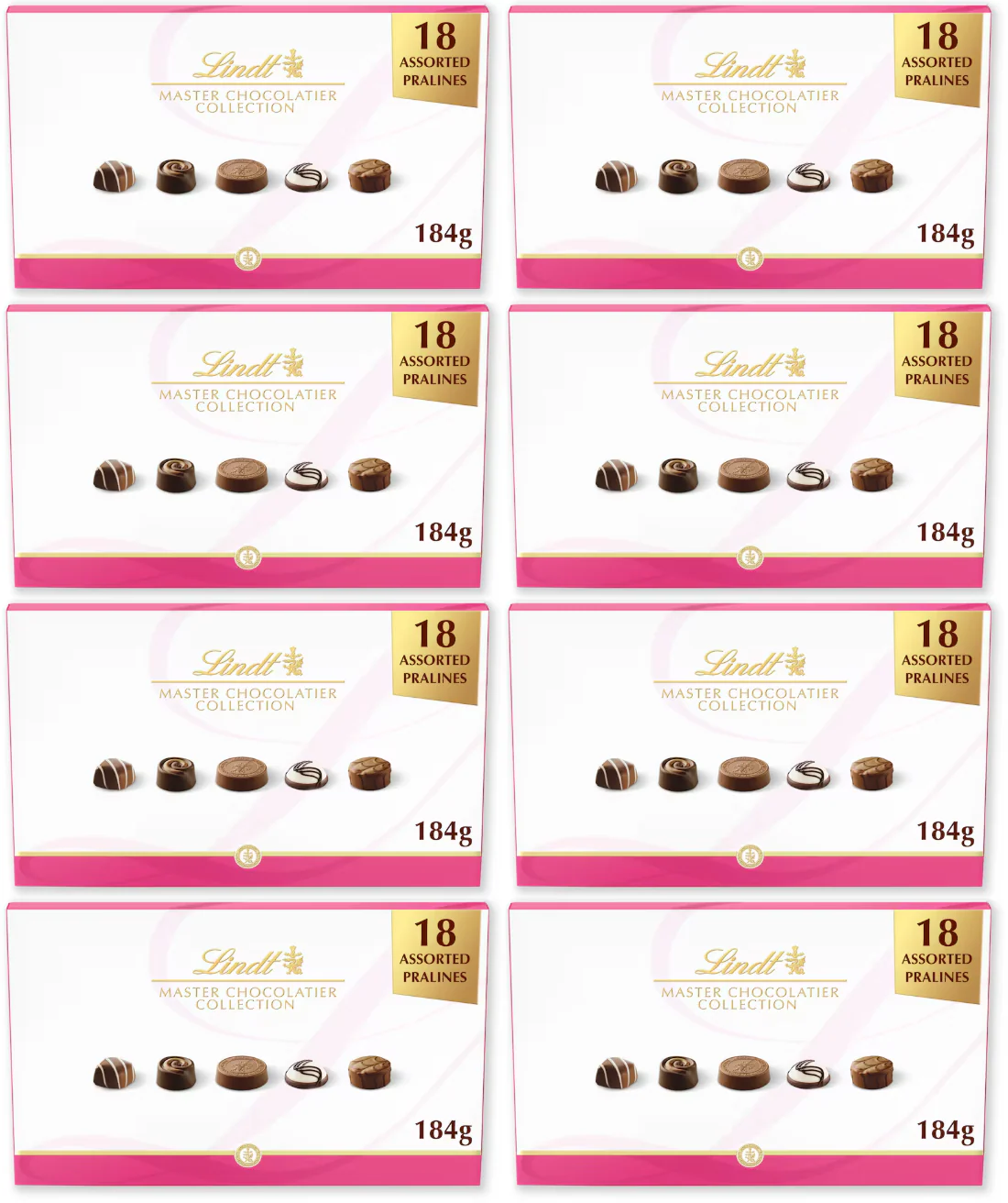 8 x Lindt Master Chocolatier Collection Chocolate Box 184G