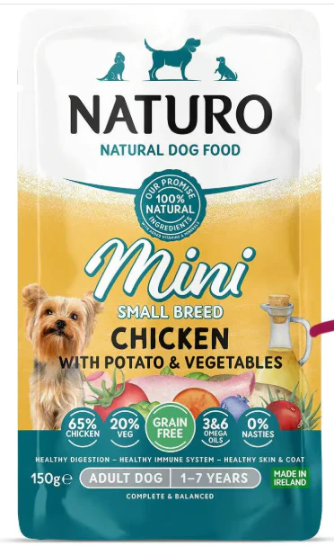 8 X Naturo Adult Mini Chicken & Potato Pouch 150GM - Image 3