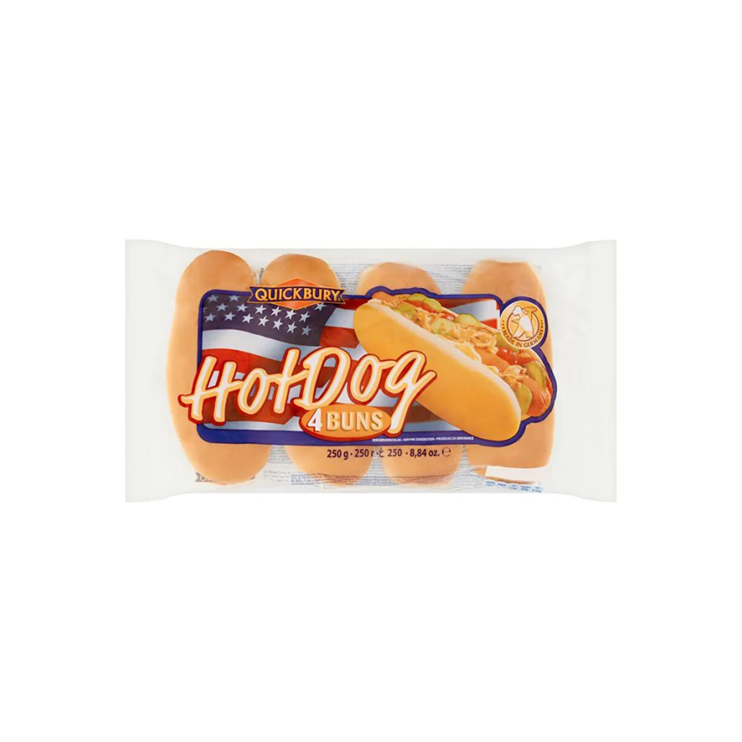 8 x Quickbury 4 Hot Dog Buns 250G - Image 3