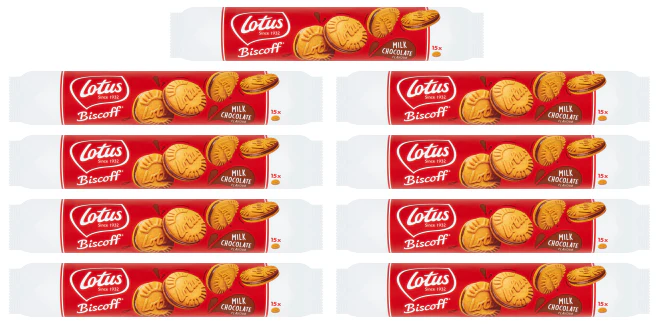9 x Lotus Biscoff Sandwich Milk Choc Cream 150Gm
