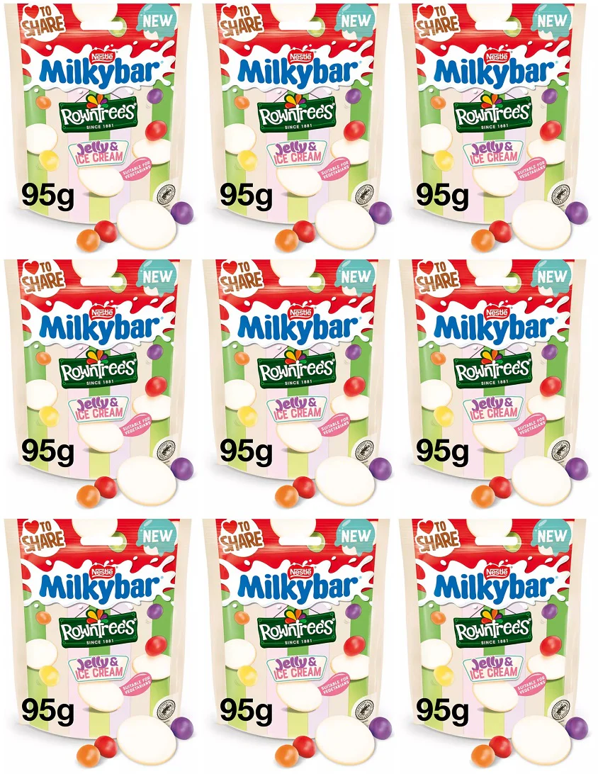 9 x Milkybar Rowntrees Jelly & Ice Cream 95G
