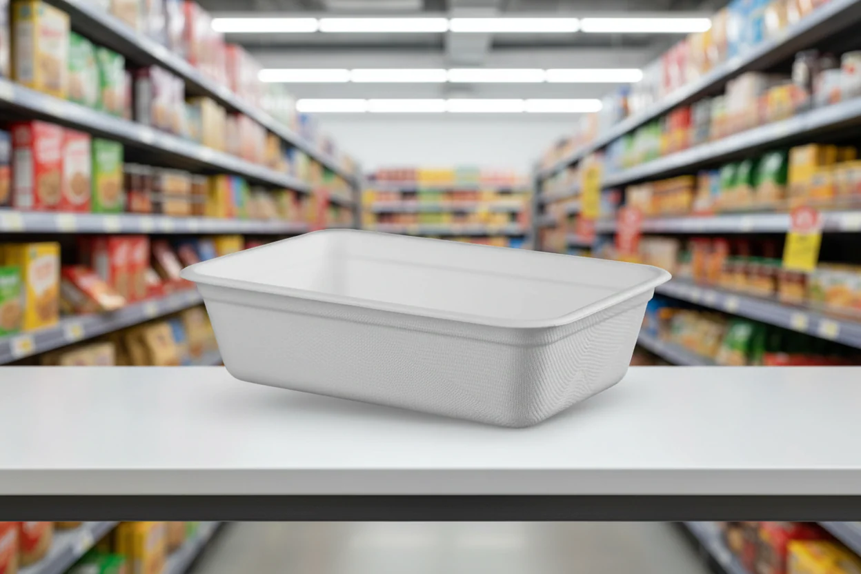 D2E 16Oz Medium Nourish Moulded Fibre Chip Tray 50PK - Image 2