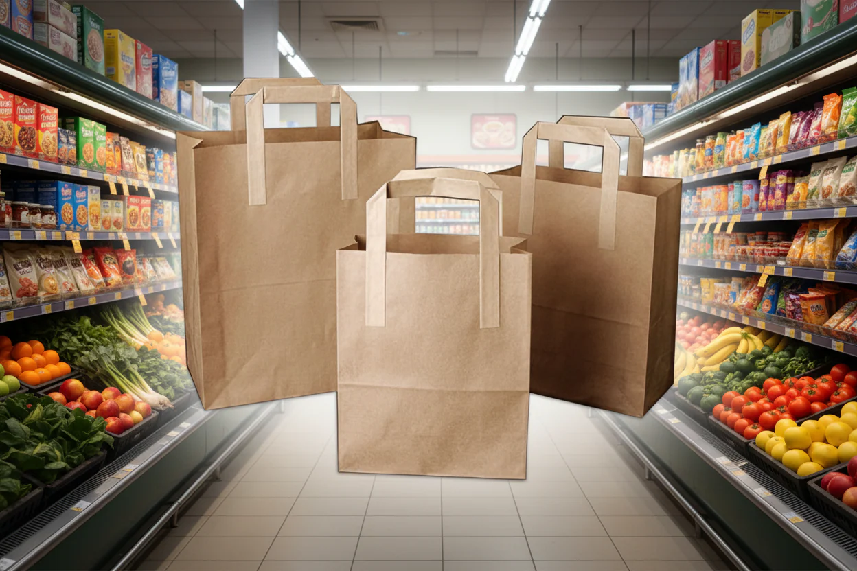 Kraft Bag Brown Medium With Handles 8.5X13X10 -250Pk - Image 3